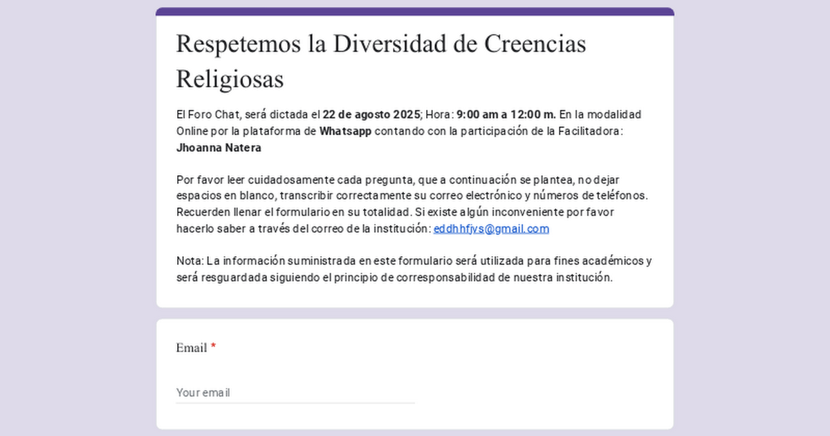 Respetemos la Diversidad de Creencias Religiosas thumbnail