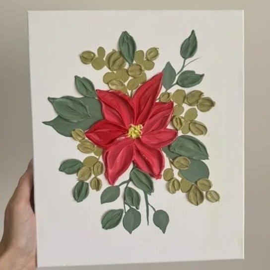 Christmas Poinsettia - Textured Art Workshop thumbnail