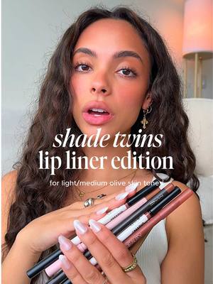 shade twins: lip liner edition💋♥️ these are perfect for an light medium/medium complexion with neutral/warm undertones a