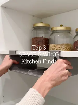Top 3 space saving kitchen finds. These are the kinds of small upgrades that free up space and make your kitchen easier 