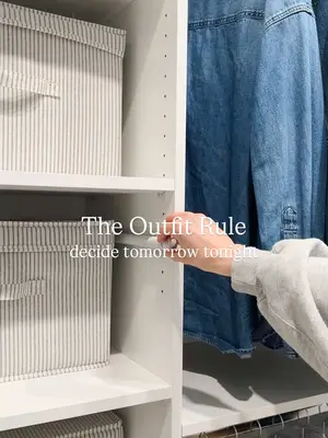 Mornings are easier when decisions are already made. The outfit rule: decide tomorrow tonight. I’m starting a weekly ema