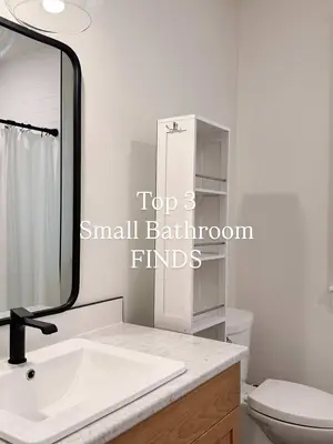 Small bathrooms just need smarter storage. Everything is linked in my Amazon shop under BATHROOM. These three upgrades a