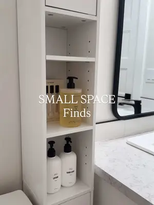AMAZON home find for small spaces. Linked in my Amazon Shop under SMALL SPACE. This slim storage cabinet is perfect if y
