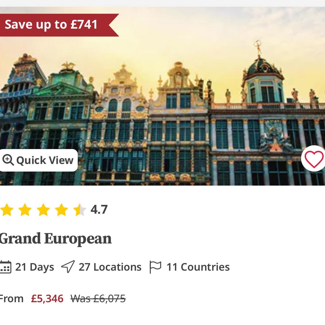 Future Trip - Trafalgar Grand European - 16/7/2025 thumbnail