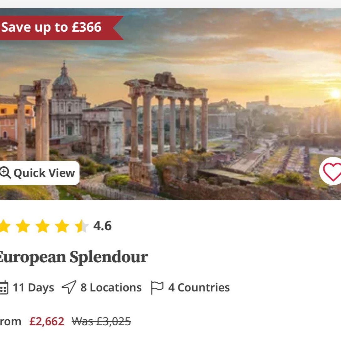 Next Trip - Trafalgar European Splendour thumbnail