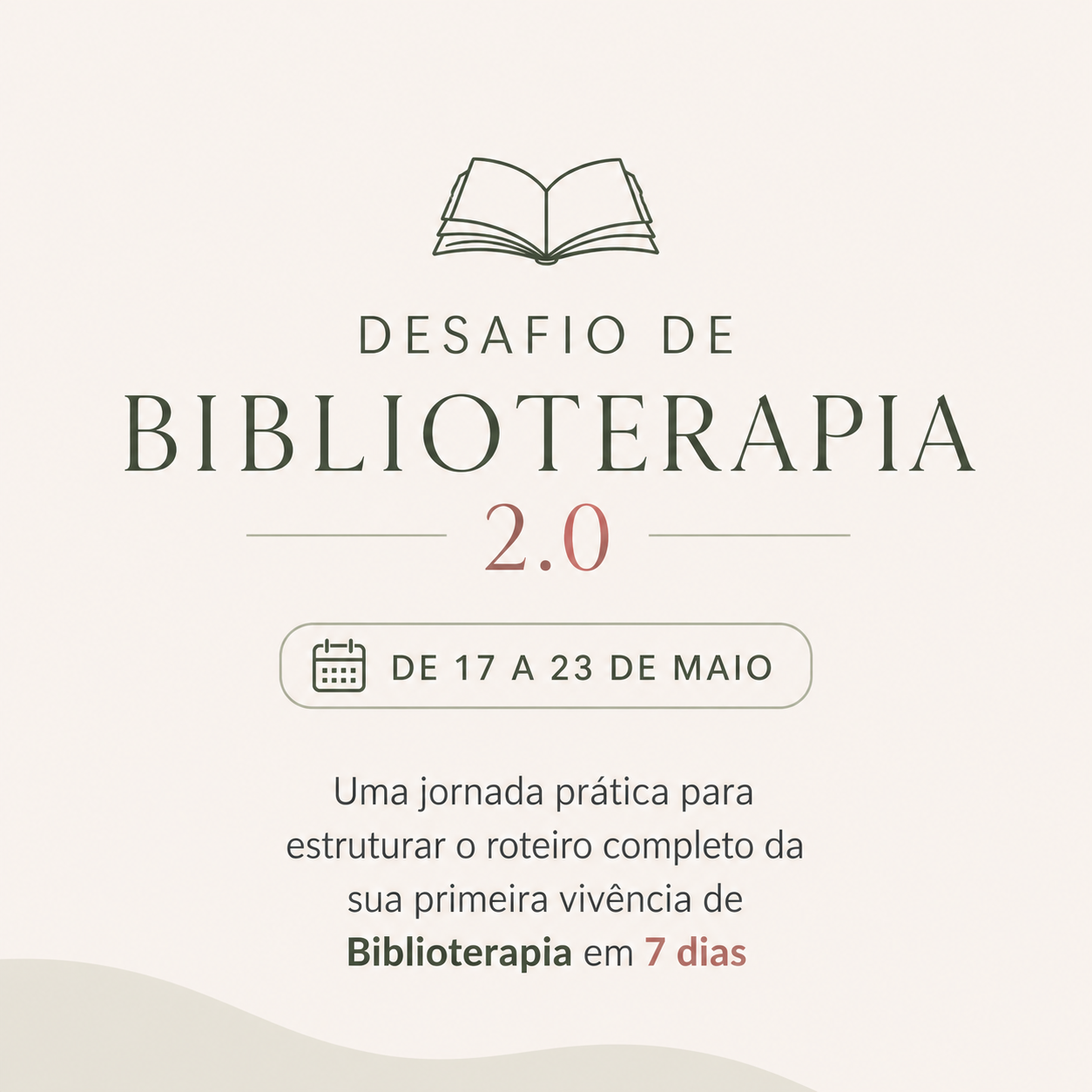 Desafio de Biblioterapia 2.0 - De 17 a 23 de maio. Clique e garanta sua vaga por R$ 79 thumbnail