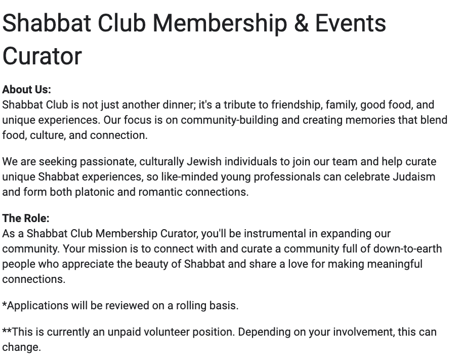 Shabbat Club Jobs thumbnail