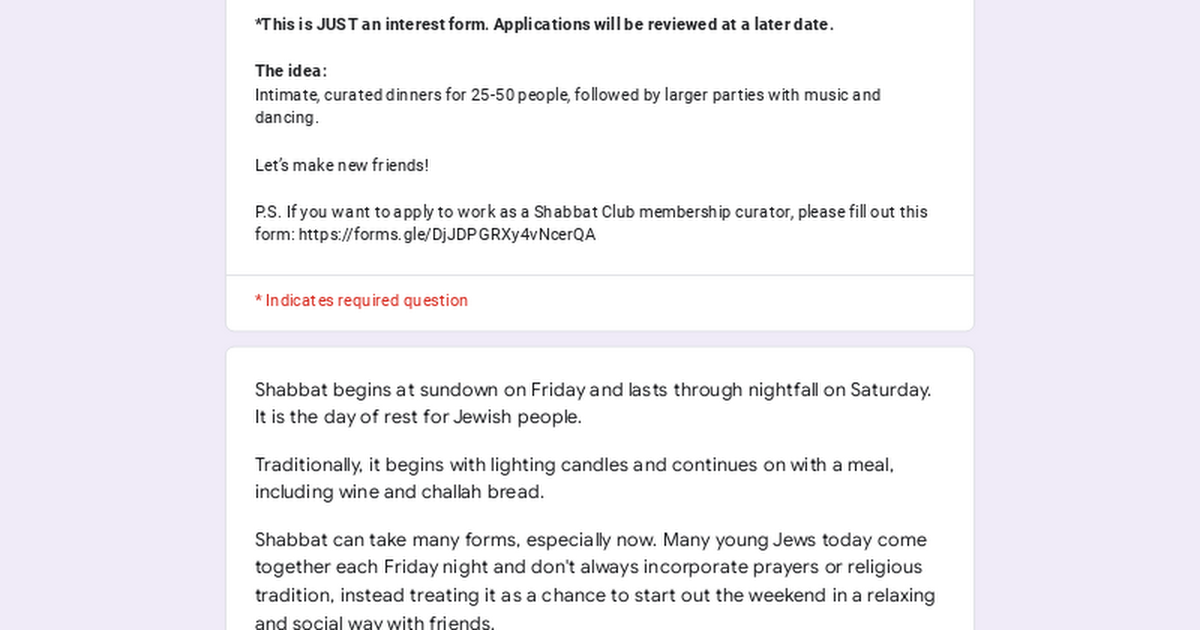 Interest Form: Shabbat Club Parties thumbnail