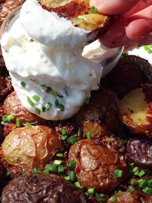 Crispy & Spicy Parmesan Baby Potatoes 🌶️🥔 Have you tried this viral potato recipe? Printable recipe link in bio All reci