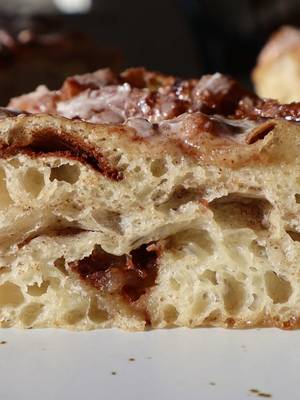 Gooey Cinnamon Roll Focaccia Recipe with Vanilla Glaze Would you rather Cinnamon Roll Focaccia or Classic Cinnamon Rolls