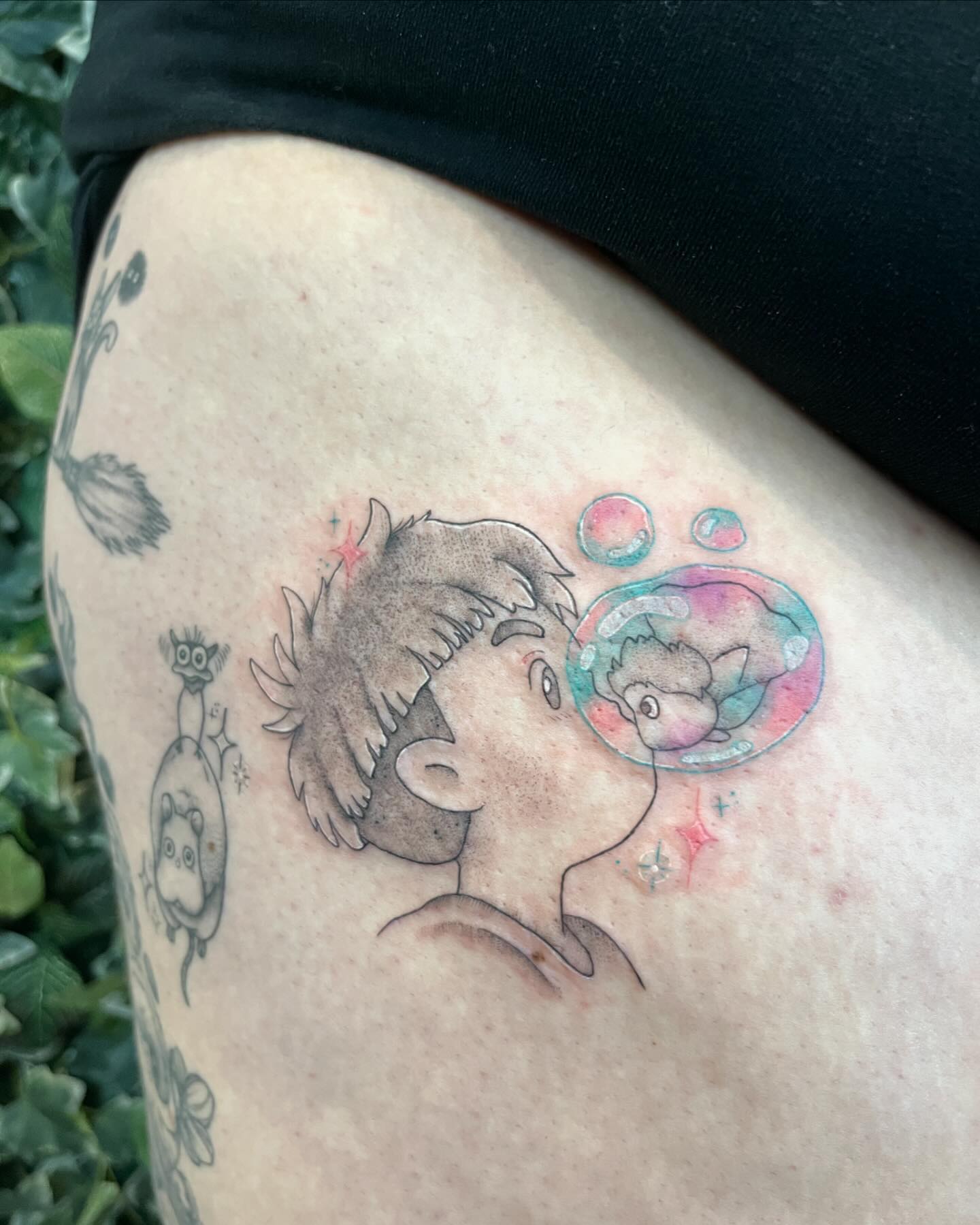 Another Ghibli piece has found a home on Katheryn's leg! Thank you so much for getting this one. I've been dying to do i