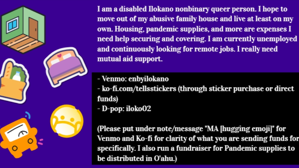 Help a disabled queer nonbinary Ilokano move out! thumbnail