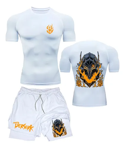 Kit Camiseta Compressão E Short 2 Em 1 Gym Anime Berserk Art thumbnail