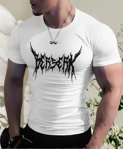Camiseta Compressao Academia Escrita Berserk Gotica Treino thumbnail