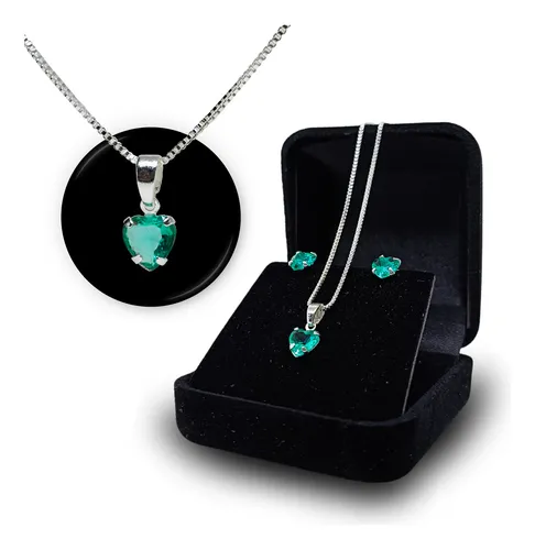 Colar Veneziana Verde Prata 925 Com Zircônia 45cm thumbnail