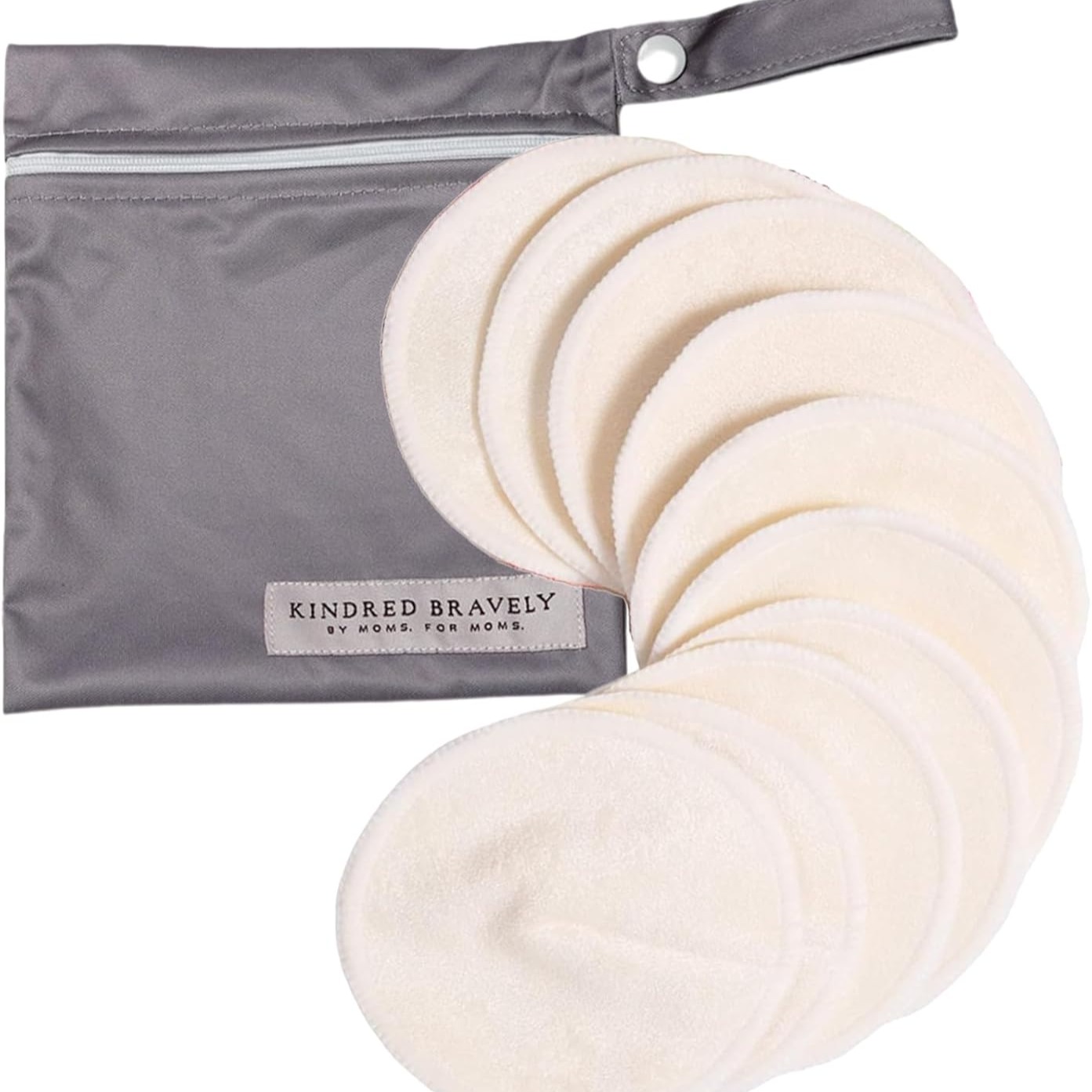 Organic Reusable Nursing Pads 10 Pack | Washable Breast Pads for Breastfeeding, with Carry Bag thumbnail