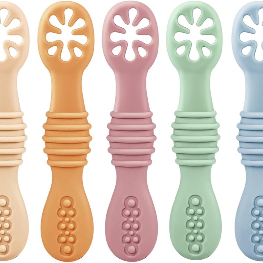 7 Pack Silicone Baby Feeding Spoon for Self Feeding First Stage  🍽️ thumbnail