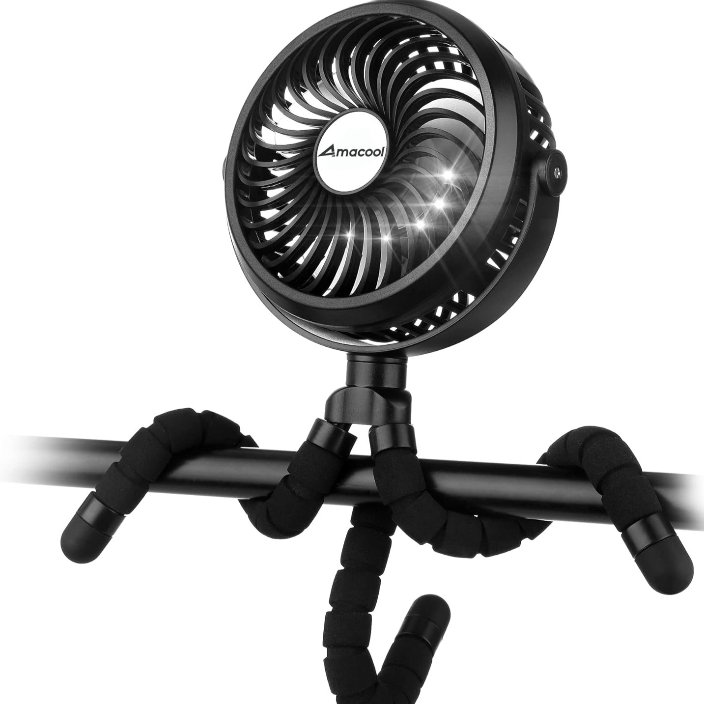 Battery Operated Stroller Fan Flexible Tripod Clip On Fan with 3 Speeds and Rotatable Handheld Personal Fans  thumbnail