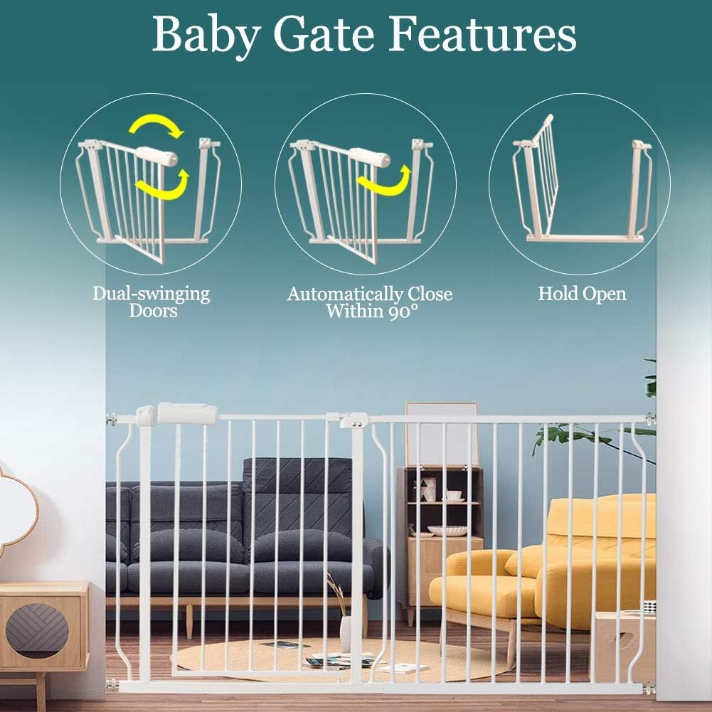 Baby Gate Pressure Mounted Walk Through 33.86-38.58 Inch thumbnail