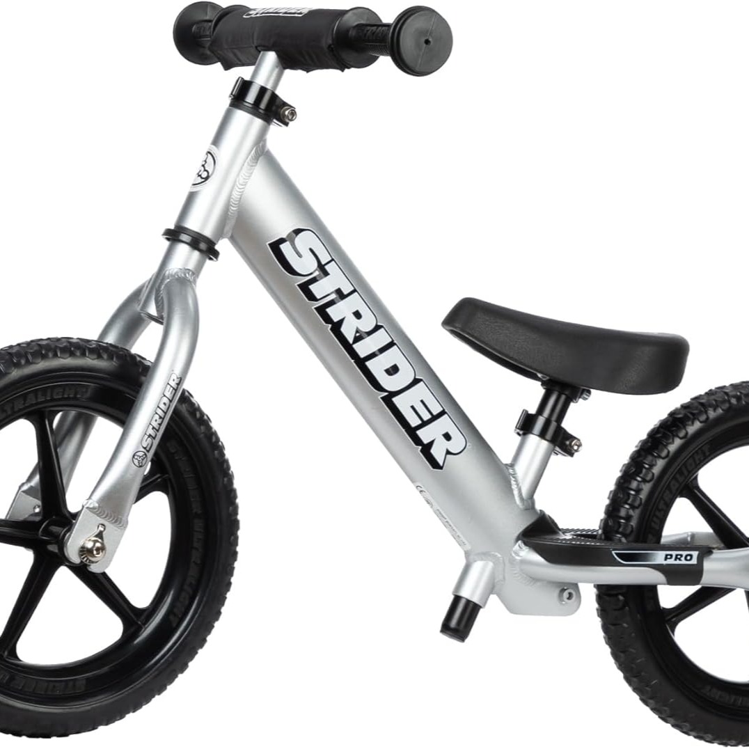 Strider 12” Pro Bike, Silver - No Pedal Balance Bicycle for Kids 1 to 4 Years thumbnail