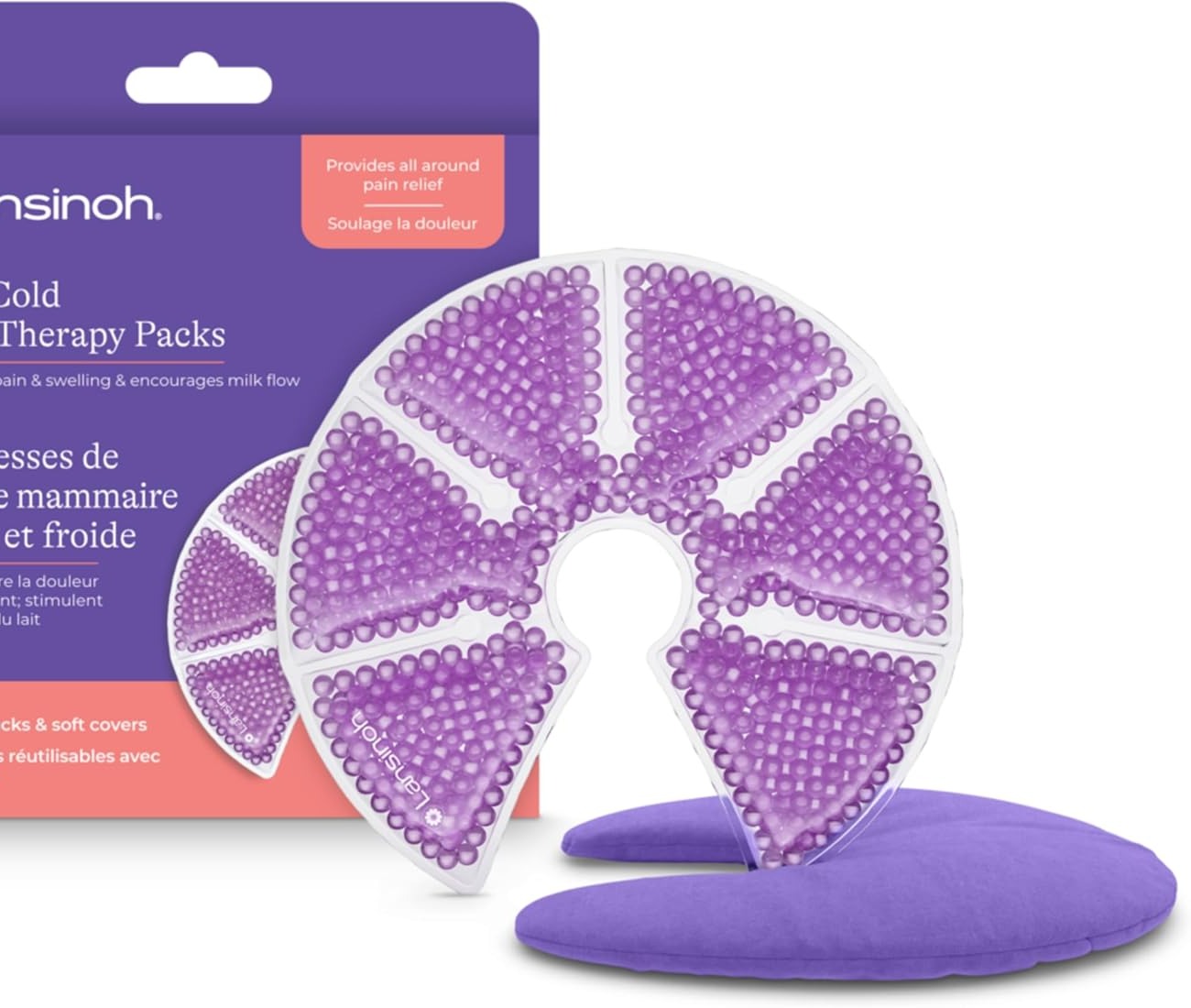 Hot and Cold Breast-Pads with 2 Soft Covers, Postpartum Essentials for Nipple Pain Relief, Mastitis, Engorgement thumbnail