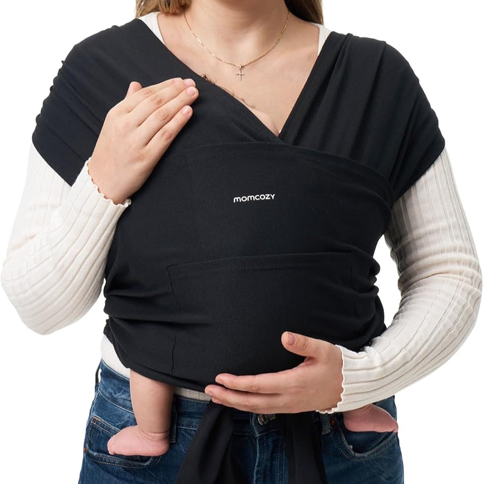 Momcozy Baby Wrap Carrier Slings, Infant Carrier Slings for Newborn up to 50 lbs, Baby Wrap Adjustable for Adult Fits Sizes XXS-XXL, Easy to Wear Baby Carriers, Ergonomic Front Facing/Back thumbnail