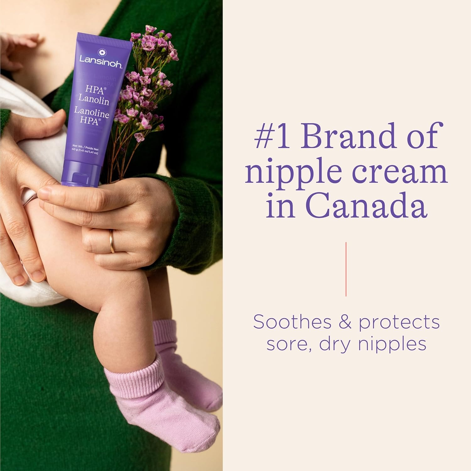 Lanolin Nipple Cream - Soothes and Protects Sore, Dry Nipples from Breastfeeding, Safe for Baby and Mom thumbnail