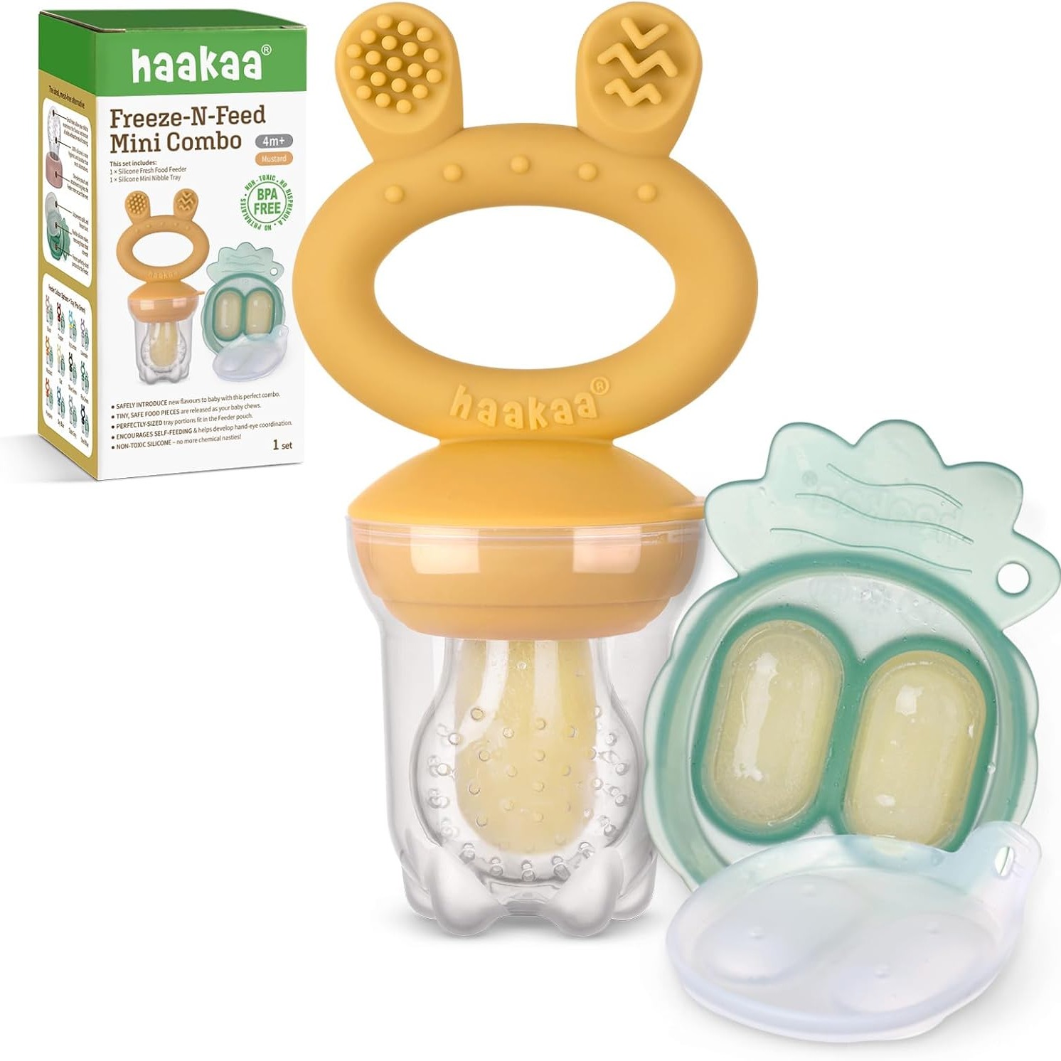 Baby Fruit Food Feeder & Mini Freezer Nibble Tray Combo, Breastmilk Popsicle Molds for Baby Cooling Relief 🍽️ thumbnail