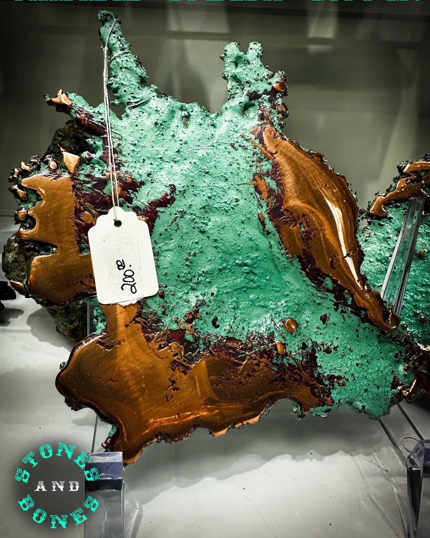 Oxidized “Splash” Copper
Native copper is used to make these artistic free-form sculptures.
No two are alike and the sha