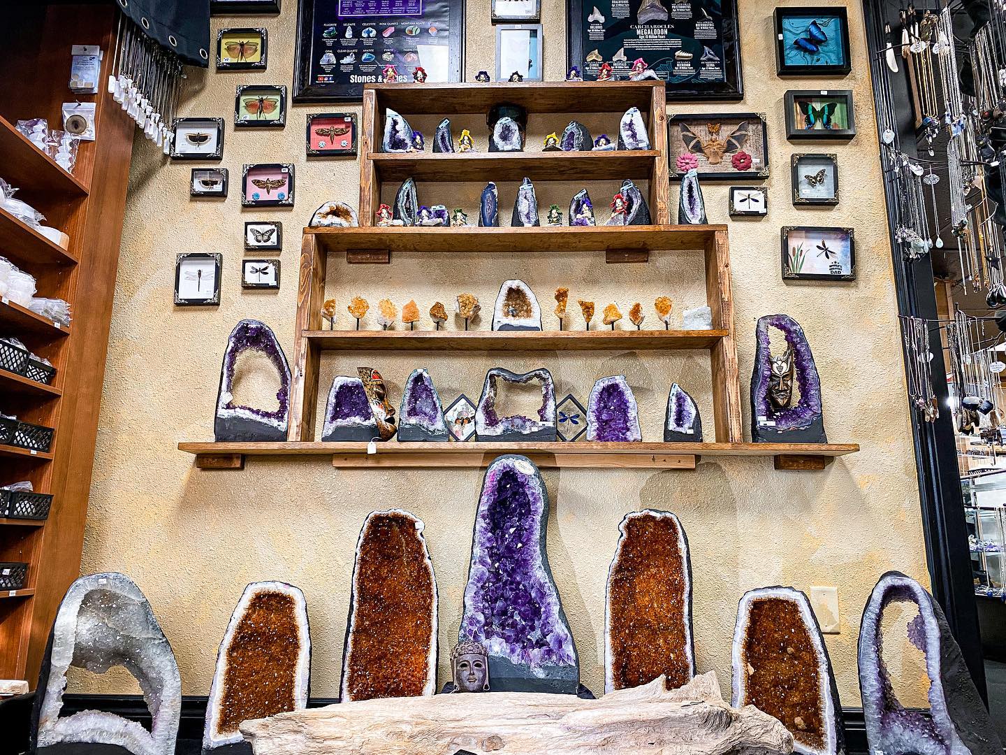 We are back in the shop! Tons of new items available! Check out this new display beautiful Amethyst and Citrine towers 🤩