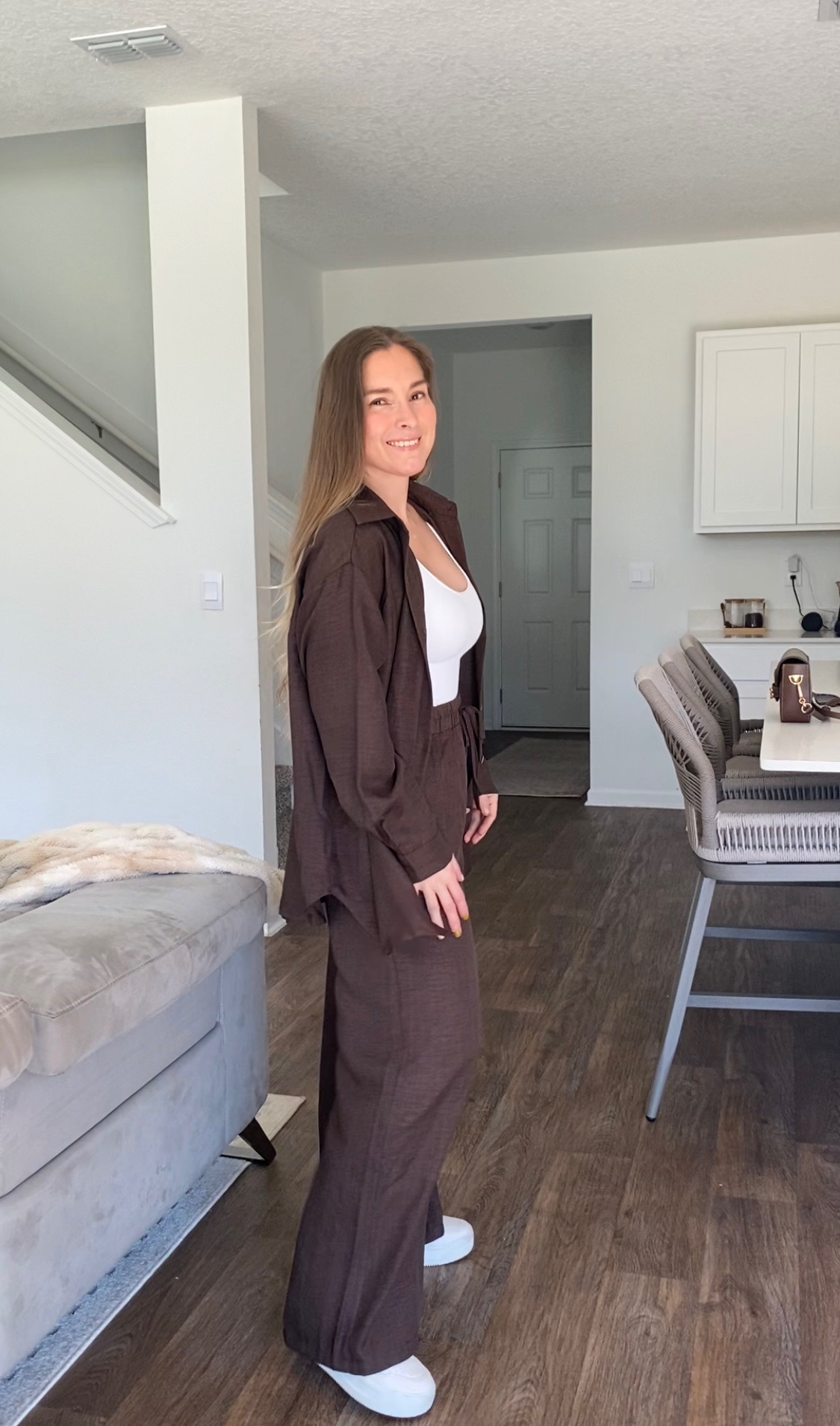 Button shirt  Brown set  thumbnail