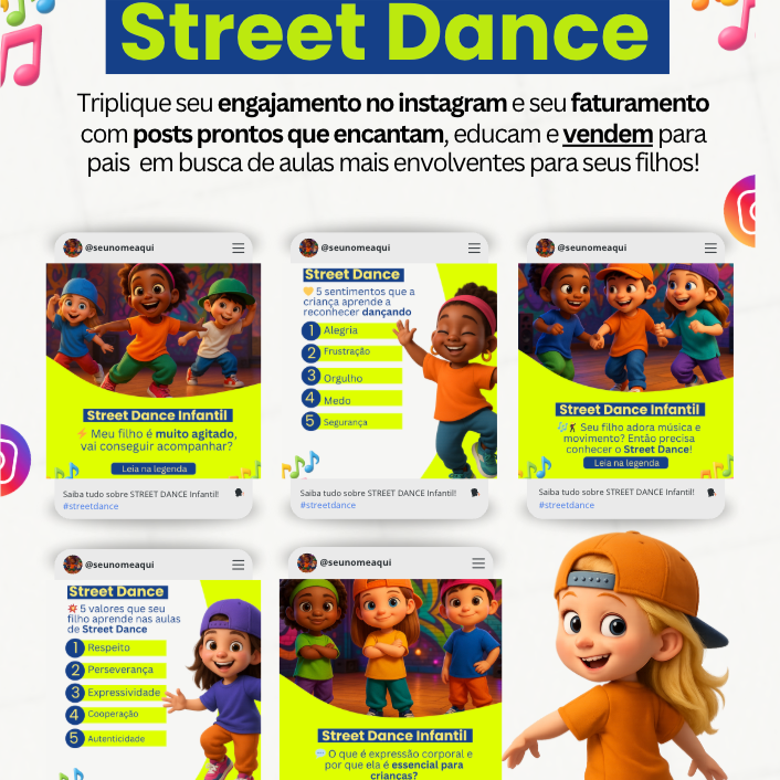  STREET DANCE INFANTIL PACK DE POSTS INSTAGRAM thumbnail