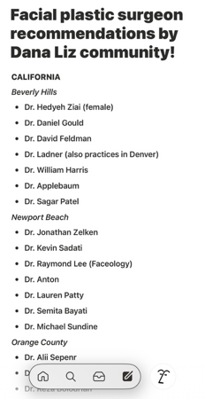 Community Plastic Surgeon Recommendations * not medical advice  thumbnail