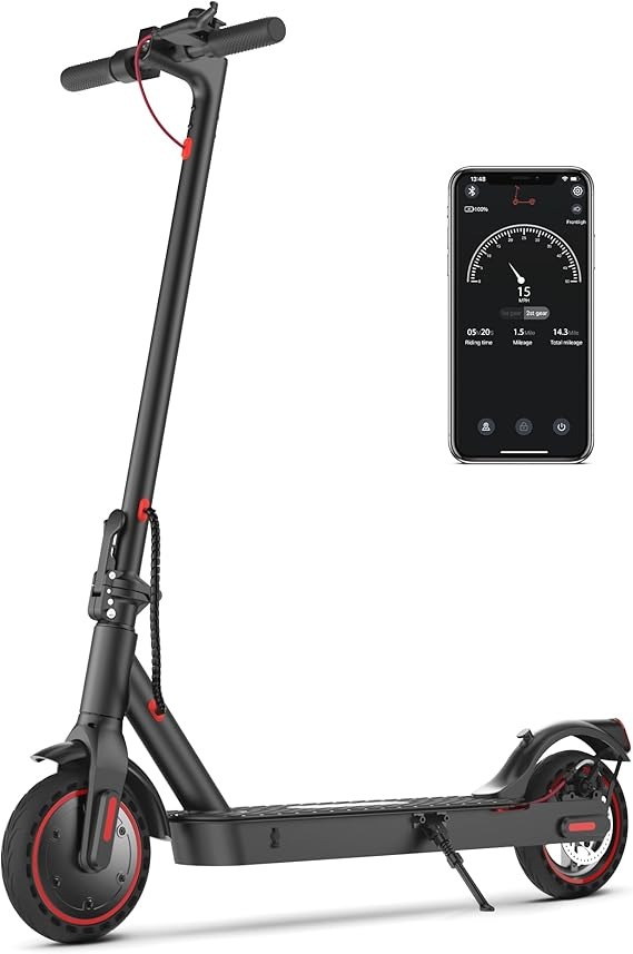 Amazon.com: iScooter i9 Electric Scooter Adults and Teenages, 19 MPH, 18 Miles Range, 8.5'' Solid Tires, 350W Foldable and Cruise Control Escooter with Double Braking System and APP thumbnail