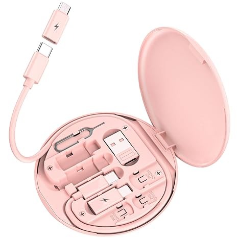 Amazon.com: Multi USB Charging Adapter Cable Kit, USB C to Lighting Adapter Box, Conversion Set USB A & Type C to Male Micro/Type C/Lightning, Data Transfer, Card Storage, Tray Eject Pin, Phone Holder (Pink) : Cell Phones & Accessories thumbnail