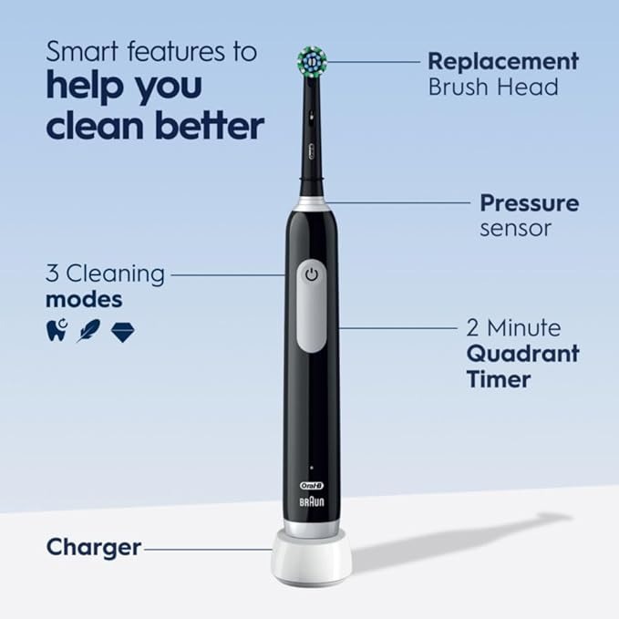 Amazon.com : Oral-B Pro 1000 Rechargeable Electric Toothbrush, Black : Health & Household thumbnail