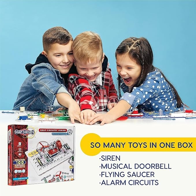 Amazon.com: Snap Circuits Jr. SC-100 Electronics Exploration Kit, Over 100 Projects, Full Color Project Manual, 28 Parts, STEM Educational Toy for Kids 8 + thumbnail