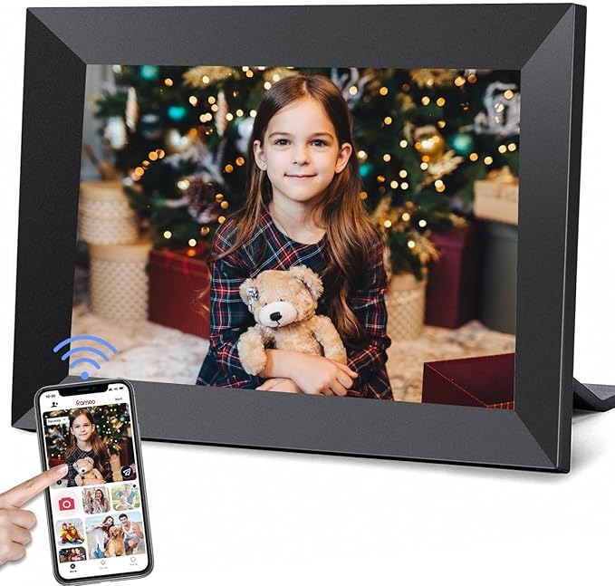 Amazon.com : Frameo 10.1 Inch WiFi Digital Picture Frame with 1280 * 800P IPS Touch Screen HD Disply,Video Clips and Slide Show,Auto-Rotate, Wall Mountable,Send Photos Instantly from Anywhere with via Frameo APP : Electronics thumbnail