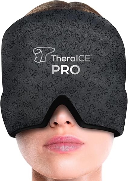 Amazon.com: TheraICE Migraine Relief Cap PRO, Headache Relief Cap, Ice Face Mask, Cold Compress Head Wrap for Tension Headache Relief, Stress & Hangover, FocusZone Technology Provides Extra Cooling & Pressure : Health & Household thumbnail