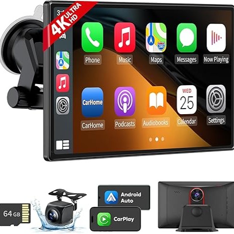 Amazon.com: 9" Wireless Apple CarPlay Android Auto Screen - 4K Dash Cam, GPS Navigation, HD Touchscreen, AirPlay, 1080P Backup Camera, Car Stereo - by Jataza : Electronics thumbnail