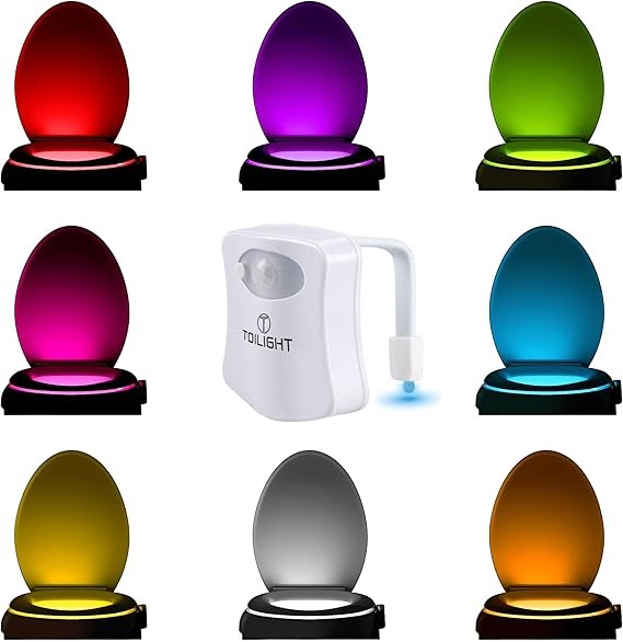 ToiLight The Original Toilet Bowl Night Light. Fun & Useful Bathroom Motion Sensor Tech Gadget. Funny Novelty Birthday Gift Idea. Stocking Stuffer for Him Her Guys Men Mom Brother - Amazon.com thumbnail