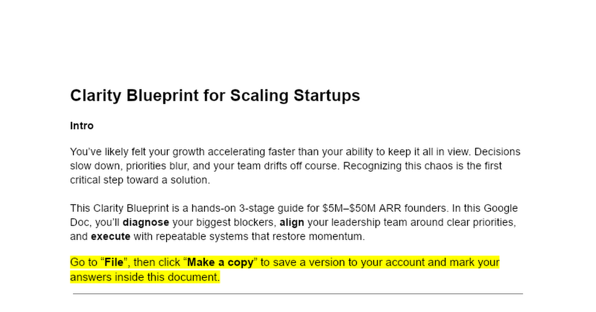 Clarity Blueprint for Scaling Startups thumbnail