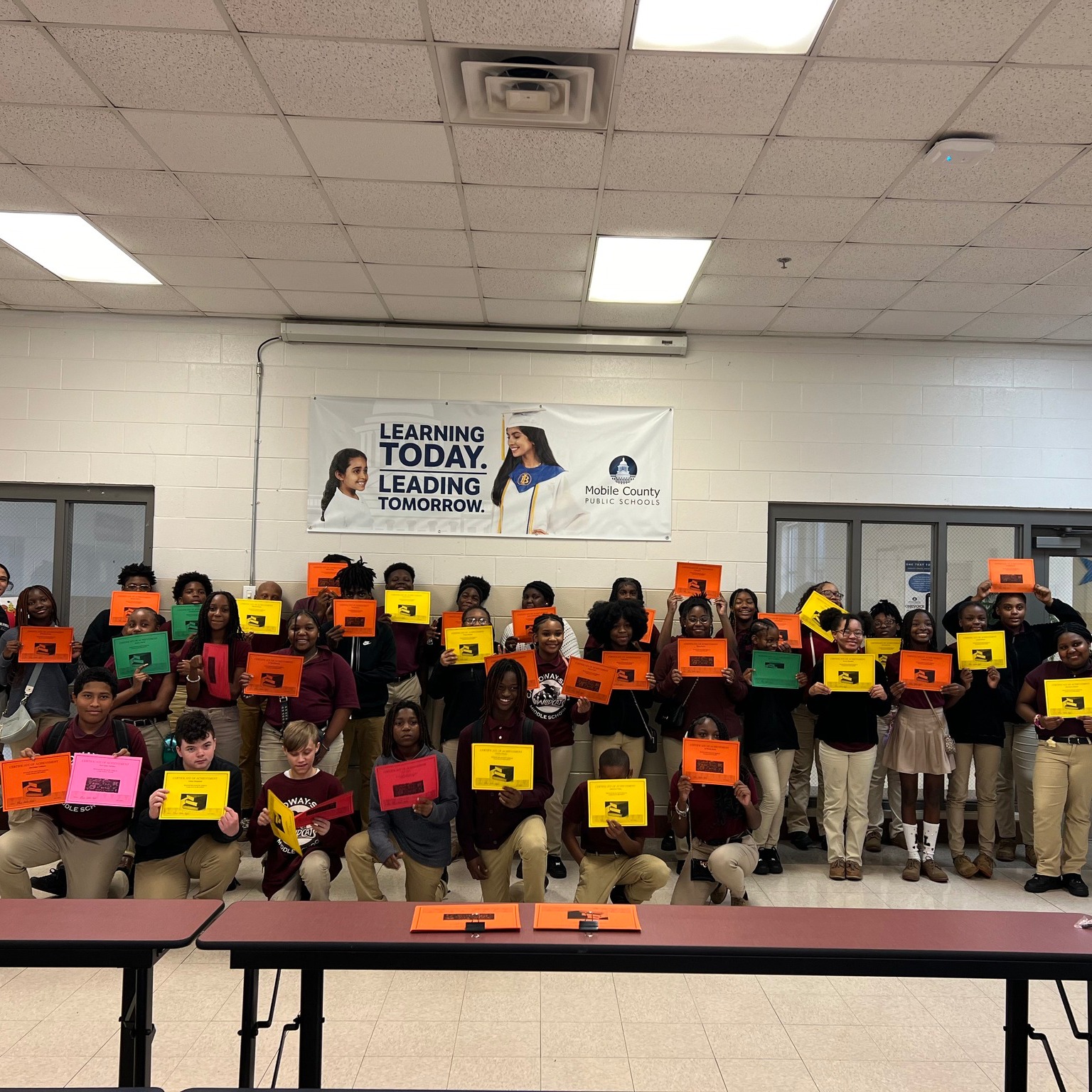 We recently hosted an Achievement Celebration with Foosackly’s chicken fingers at Calloway-Smith Middle School to reward
