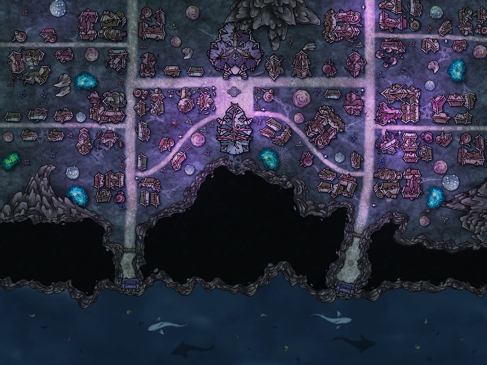 "Drow Undersea City"

Hidden beneath the depths of the ocean is the entrance to a colony of drow, biding their time unti