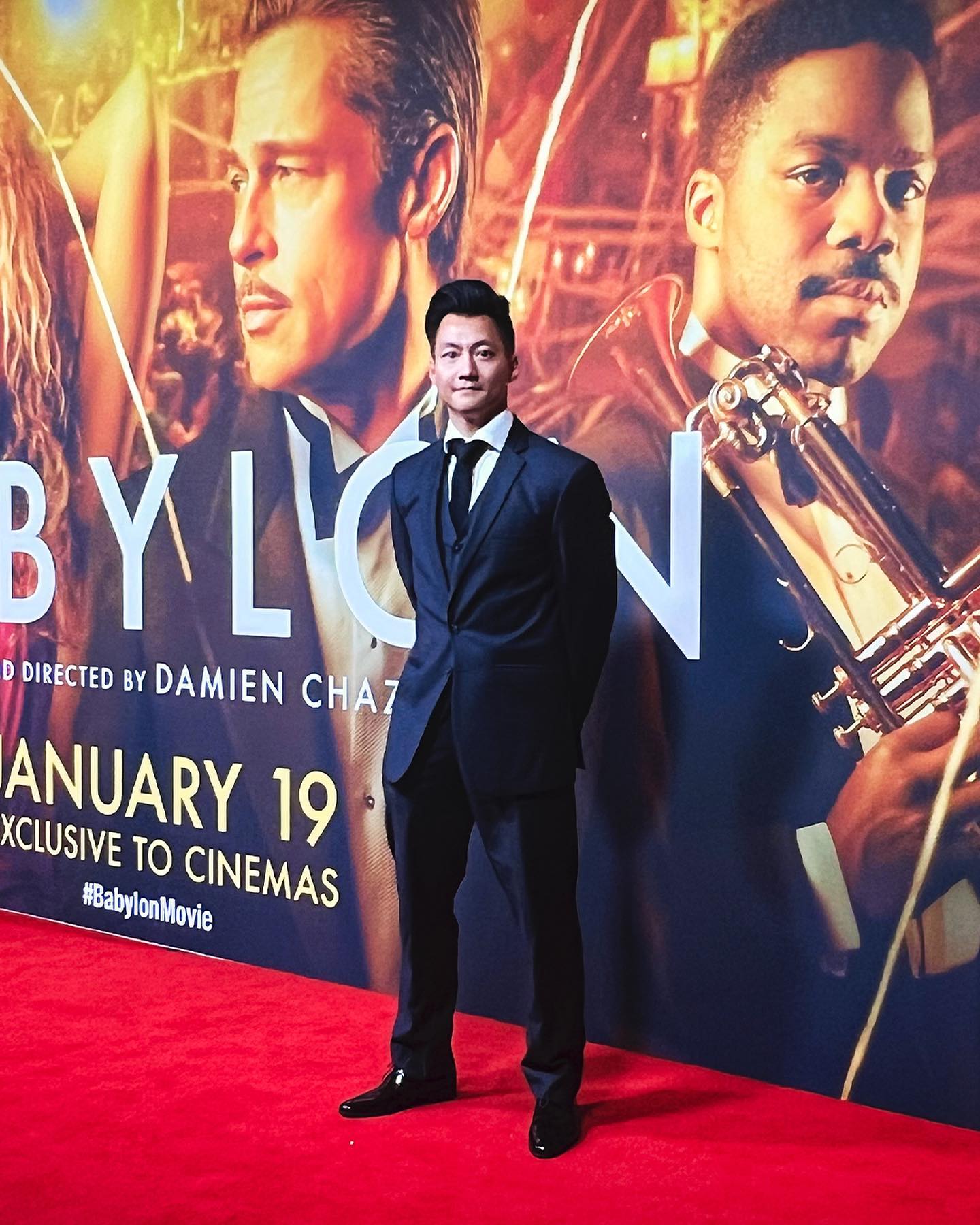 Suit up at the black and tie Babylon red carpet movie premiere #babylon #suitup #redcarpet #paramountpictures #suitandti