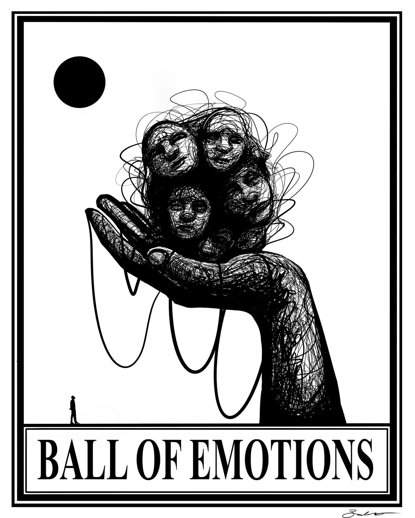 “Ball of Emotions” 

#emotions #psychology #psychiatry #mentalhealth #mooddisorders #artwork #scribble #emotion #ball #h