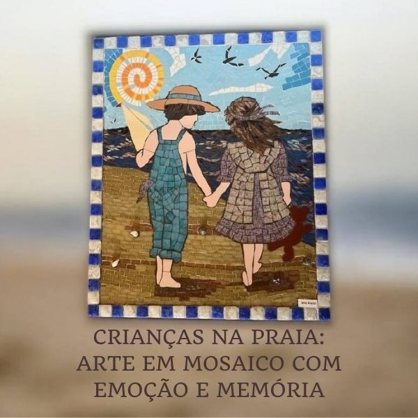Crianças na Praia: Arte em Mosaico com Emoção e Memória thumbnail
