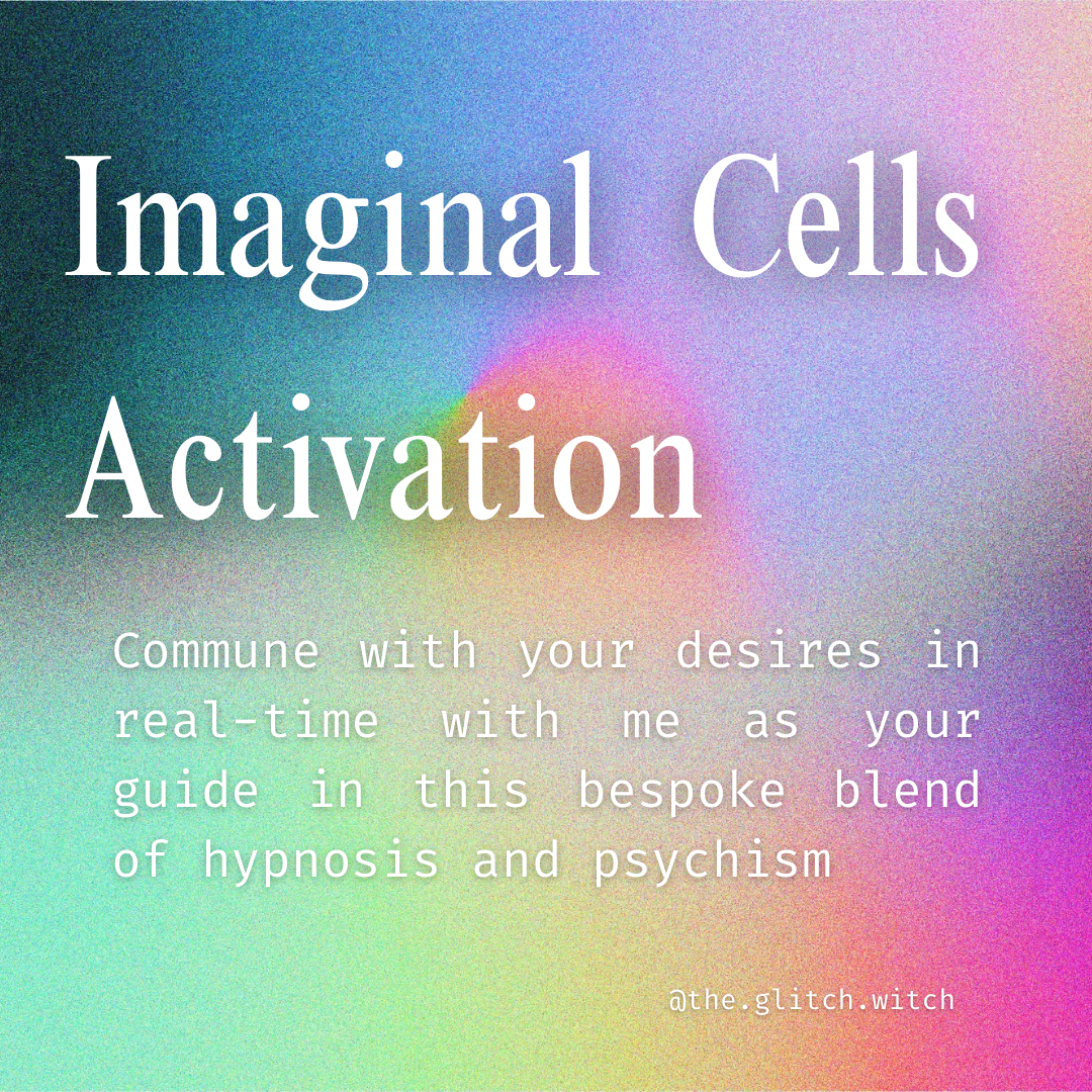 IMAGINAL CELLS ACTIVATION🦋| $111 | Commune with your dreams & desires in real time with me as your guide through the imaginal realm of your soul's blueprint—for Oracular Artists building new worlds & realities | 1 hour, virtual live via Zoom | blend of psychism & hypnosis thumbnail