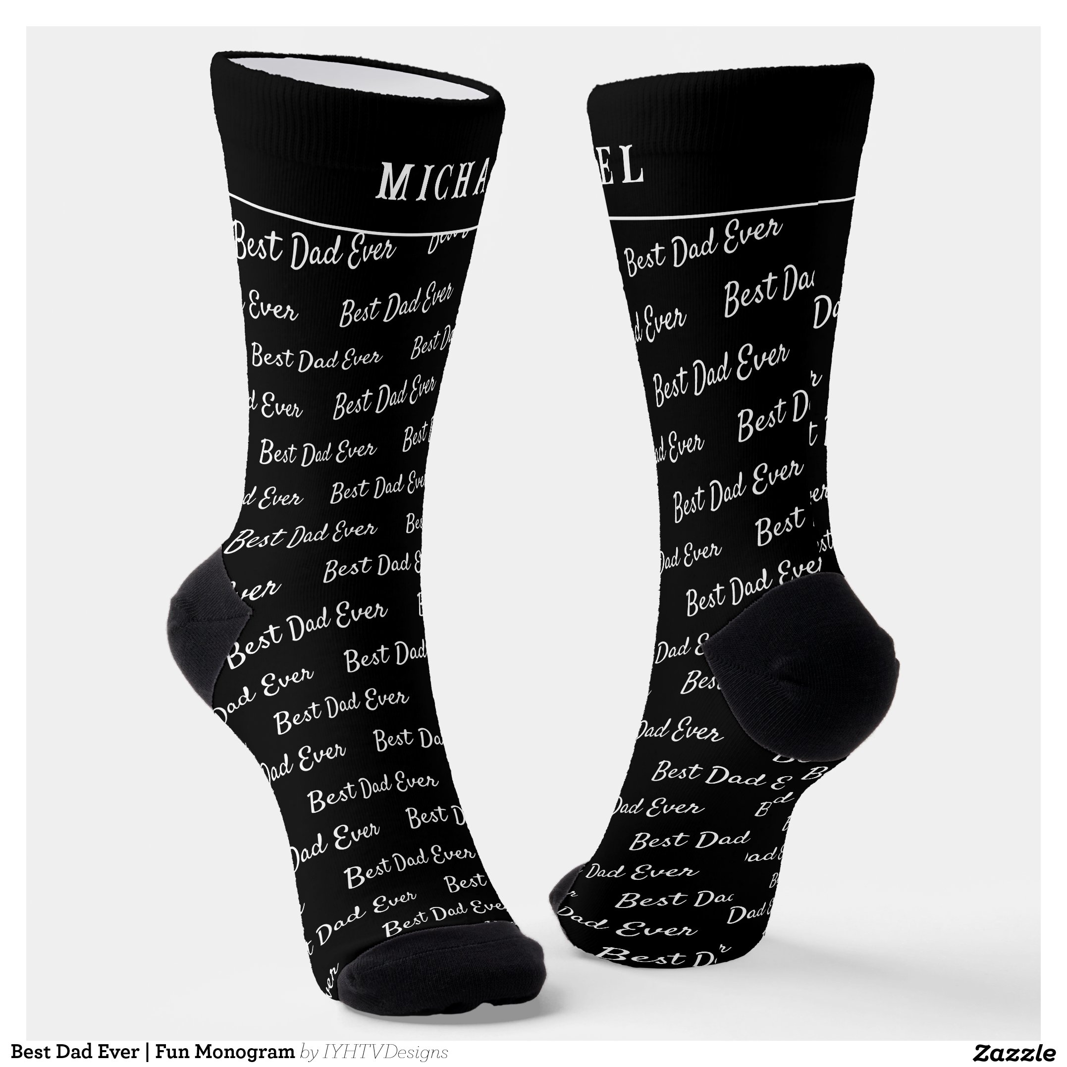 Best Dad Ever | Fun Monogram Socks thumbnail