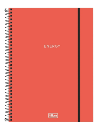 Tilibra - Caderno Espiral Capa Plástica Universitário 10 Matérias Neon Laranja 160 Folhas thumbnail